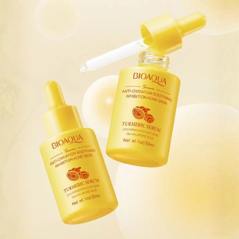 SUERO FACIAL ANTIOXIDANTE Y ANTI ANTI ACNE DE CURCUMA 30ML, DISEÑADO PARA PIEL CON ACNE, REPONE EL AGUA Y CONTROLA EL ACEITE, ALIVIANDO EL ACNE Y REVITALIZANDO LA PIEL DEJANDOLA SUAVE BIOAQUA