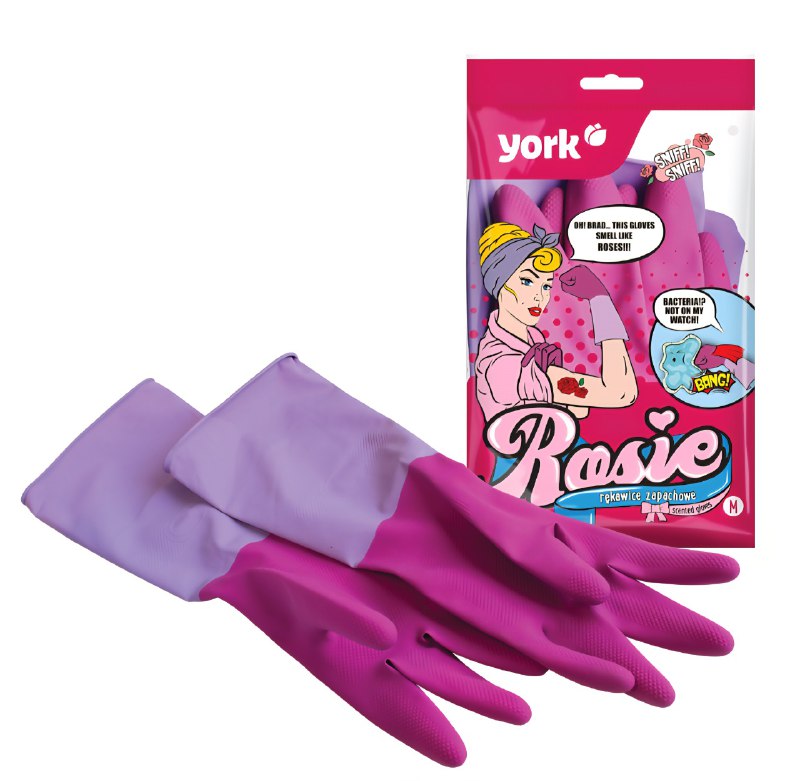 GUANTES PARA EL HOGAR MULTIUSO COLOR ROSA TALLA M YORK ROSIE
