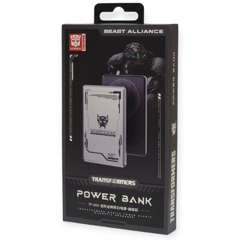 POWER BANK BATERIA TF-D01, CAPACIDAD DE CARGA 20W MAXIMO, 5000MAH/3.87V, ENTRADA TIPO C, SUCCION MAGNETICA, PORTATIL TRANSFORMERS AUTHENTIC BEASTS ALLIANCE