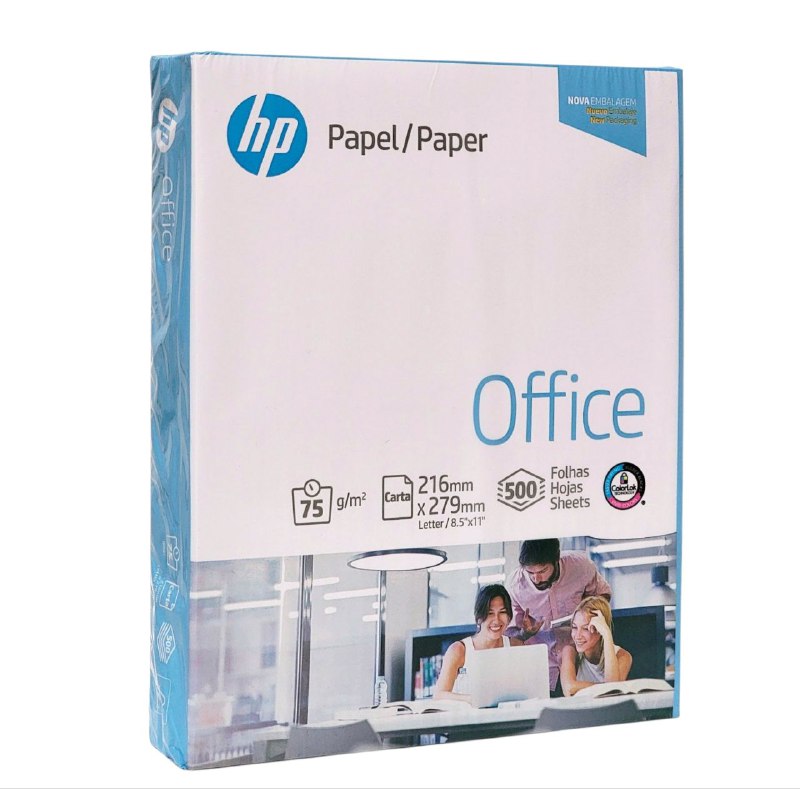 PAPEL RESMA DE PAPEL DE HOJAS BLANCAS TAMAÑO CARTA HP OFFICE