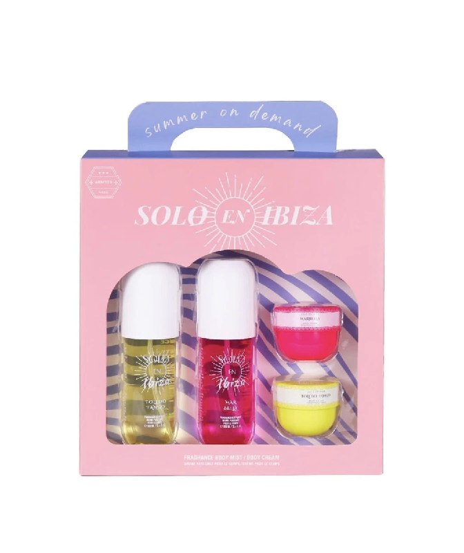 SET DE SPLASH Y CREMA CORPORAL 4PCS SOLO EN IBIZA SUMMER ON DEMAND