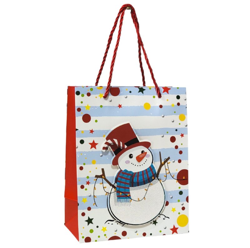 BOLSA DE REGALO NAVIDEÑA PAQUEÑA 18X23X10CM