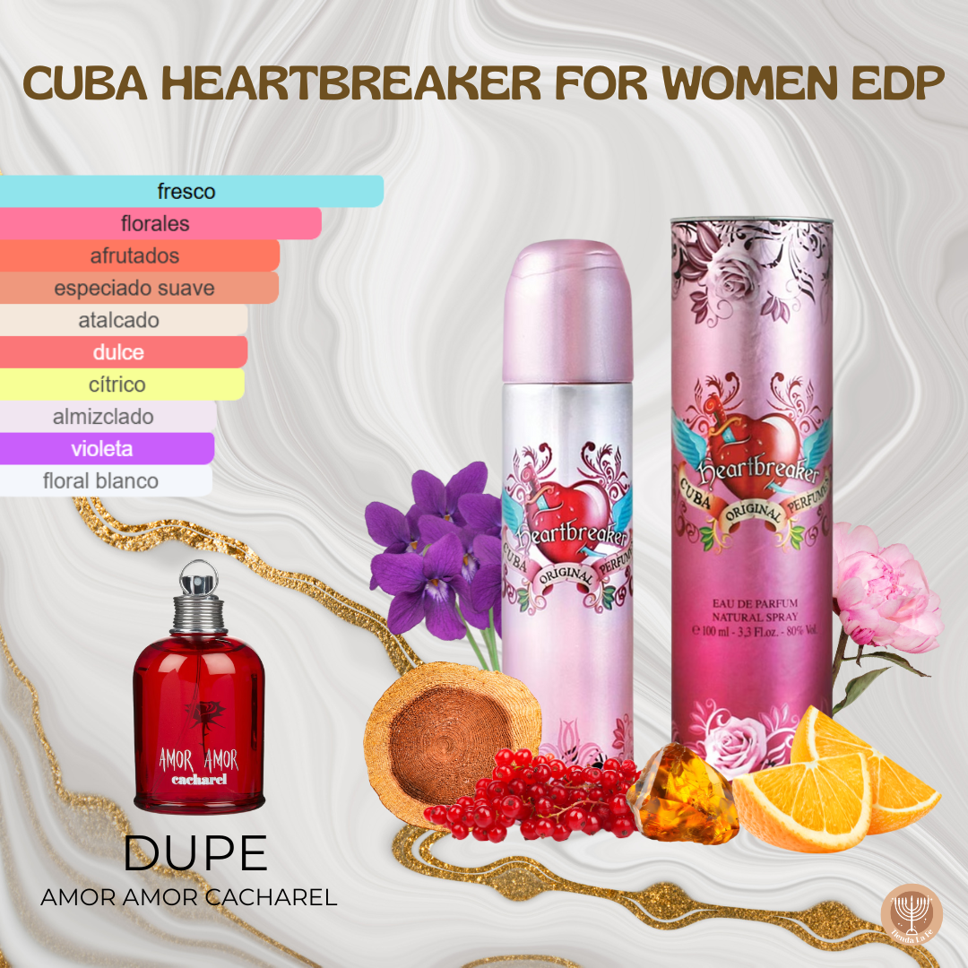 CUBA HEARTBREAKER FOR WOMEN EDP 100ML (M)(DUPE DE AMOR AMOR CACHAREL)