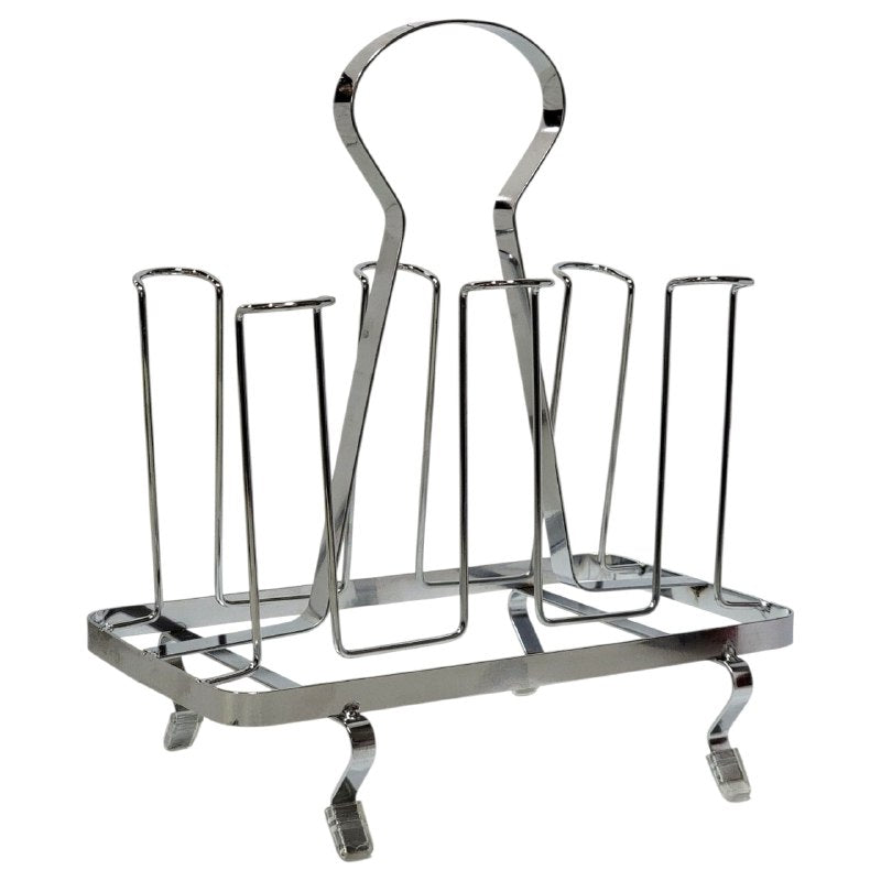 ESTANTE ESCURRIDOR DE VASOS DE METAL CROMADO ELEGANTE Y PRACTICO