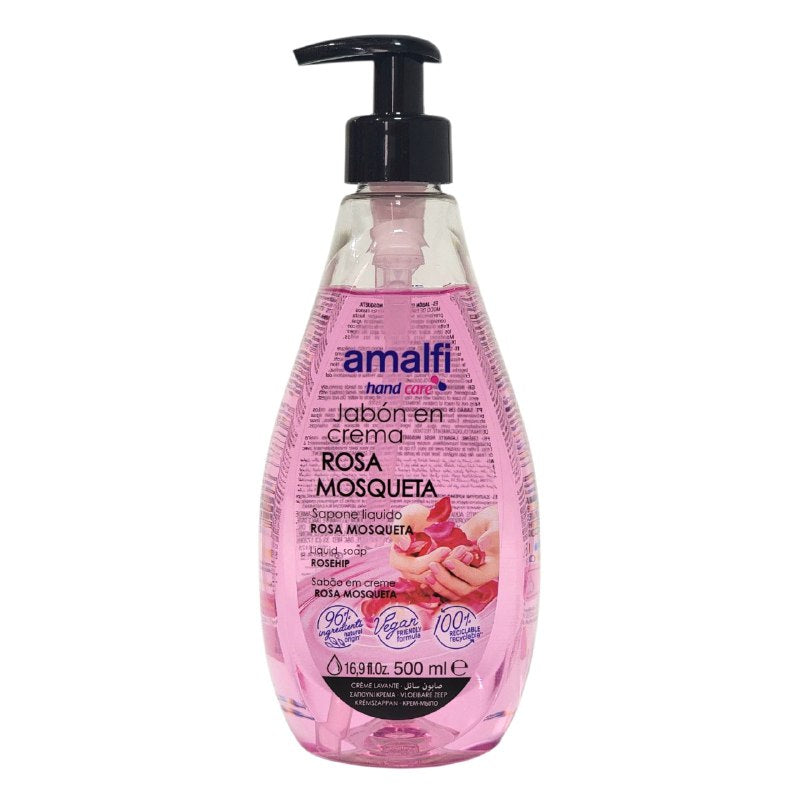 JABON DE MANOS CON AROMA A ROSA MOSQUETA SUAVIZANTE AMALFI 500ML