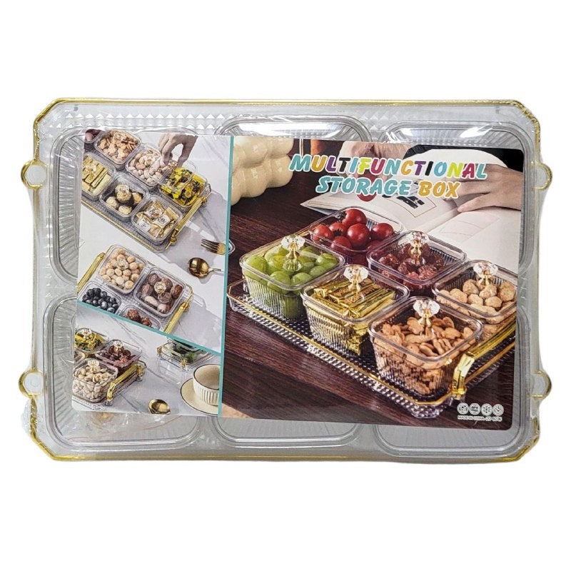 ORGANIZADOR RECIPIENTE CAJA DE ALMACENAMIENTO MULTIFUNCIONAL PLASTICAS, DURADERAS Y ELEGANTES, CON BANDEJA MULTIFUNCTIONAL STORAGE BOX 6UND