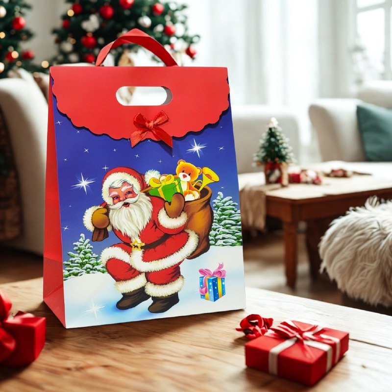 BOLSA DE REGALO NAVIDEÑA EXTRA GRANDE 37X28CM