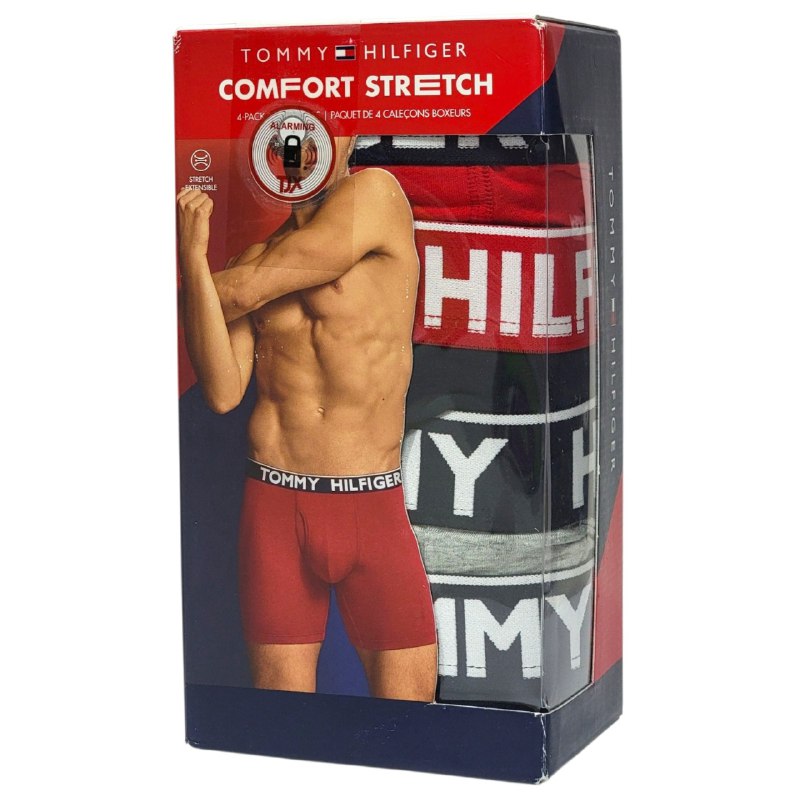 ROPA INTERIOR PARA CABALLERO TOMMY HILFIGER COMFORT STRETCH BOXER BRIEF 4 UNIDADES TALLA LARGE 36-38 (L)