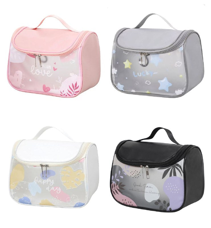 COSMETIQUERA ECONOMICA ORGANIZADORA DE MAQUILLAJE O COSMETICOS PORTATIL CON GANCHO PARA COLGAR 4 COLORES 22X18CM