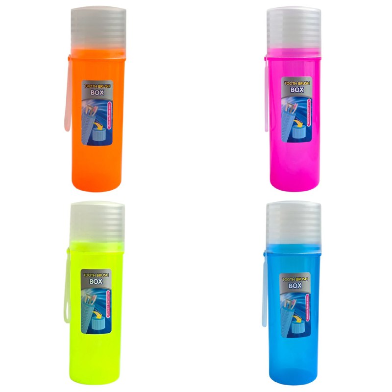 FUNDA ESTUCHE REDONDO PORTATIL PARA CEPILLOS DE DIENTES TOOTH BRUSH BOX 19X5.5CM