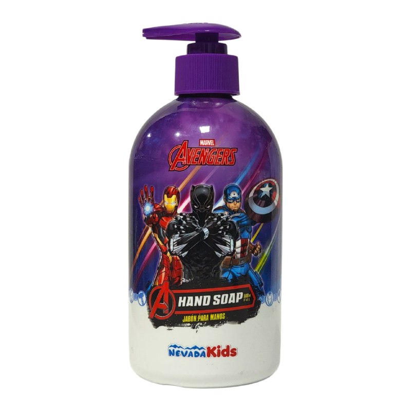 JABON PARA MANOS PARA NIÑOS CON AROMA AGRADABLE MARVEL AVENGERS 500ML