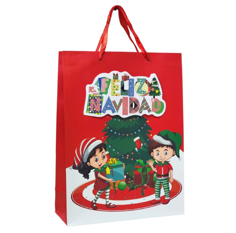 BOLSA DE REGALO NAVIDEÑA GRANDE 30X40X12CM