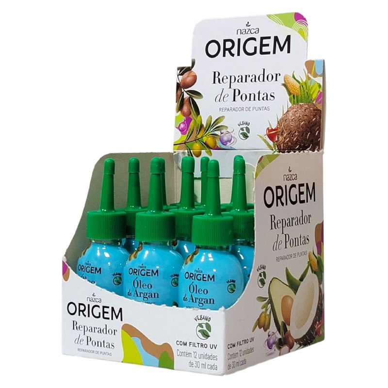 ACEITE PARA EL CABELLO DE ARGAN REPARADOR DE PUNTAS Y BLEND DE VITAMINAS NAZCA ORIGEM 30ML
