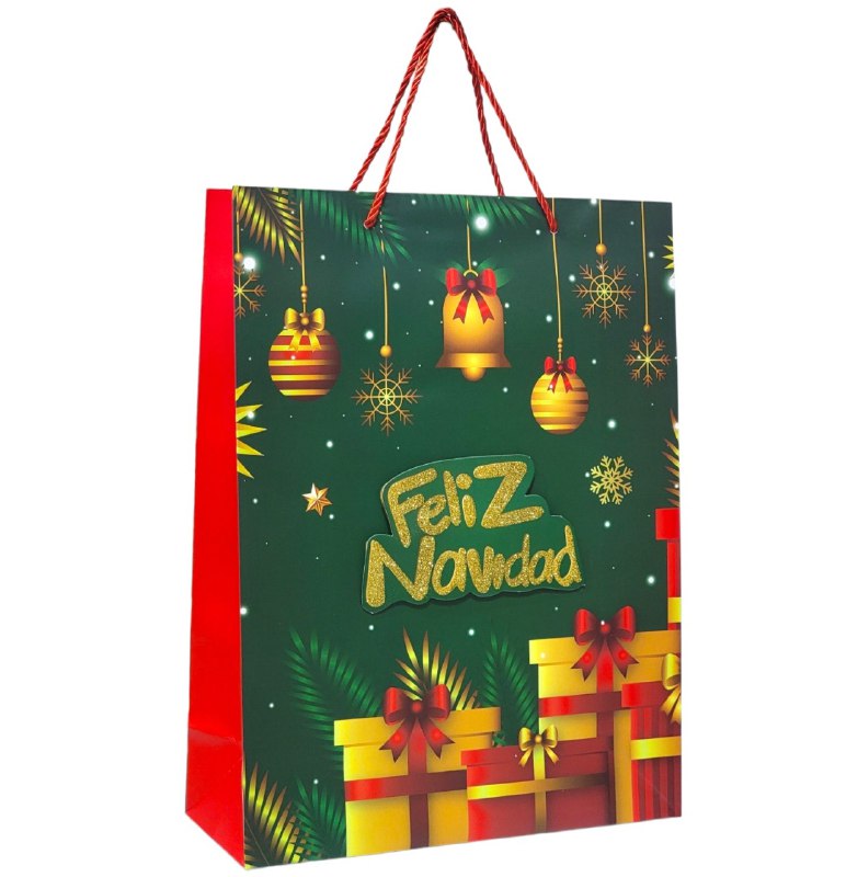 BOLSA DE REGALO NAVIDEÑA GRANDE 30X40X12CM