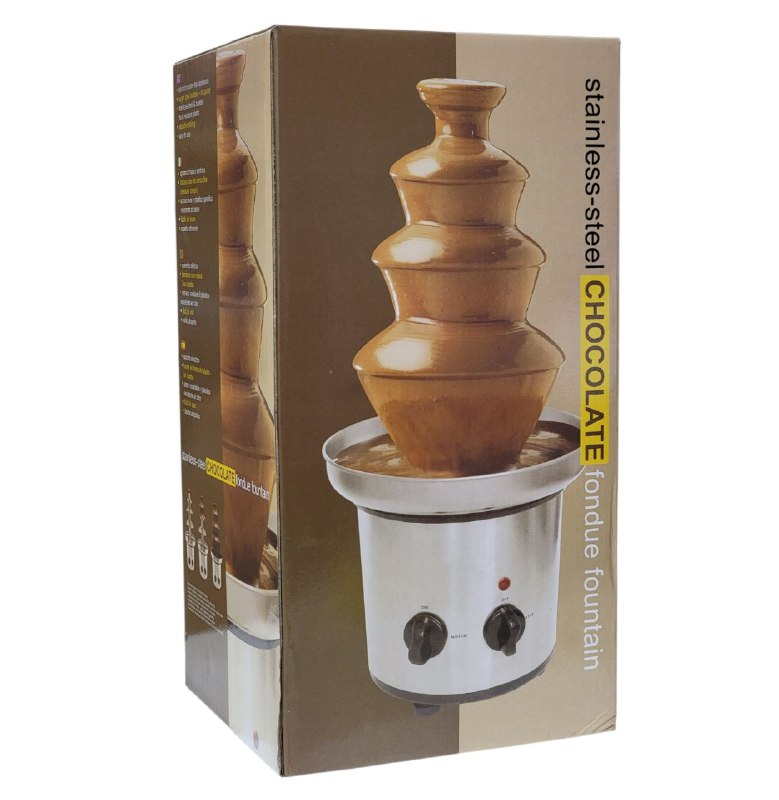 MAQUINA FUEETE DE CHOCOLATE DE ACERO INOXIDABLE, ESTE ELEGANTE DISPOSITIVO MANTIENE TU CHOCOLATE A LA TEMPERATURA PERFECTA