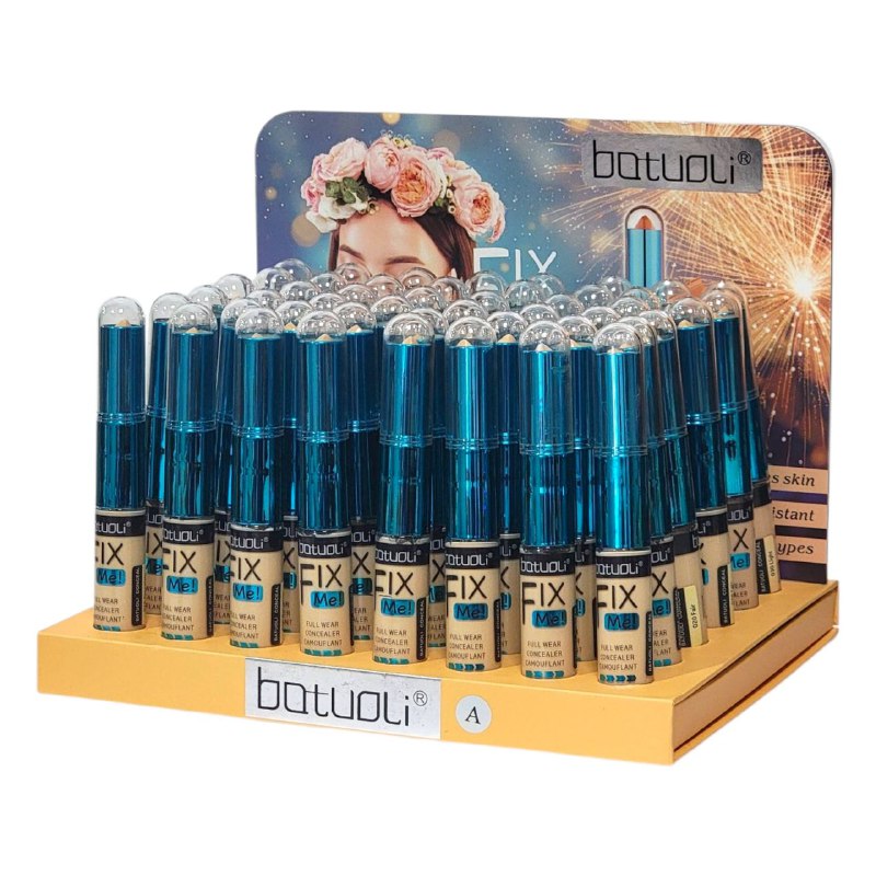 CORRECTOR CONCEALER BATUOLI 15G (DUPE DE MAYBELLINE) FLUIDO LIGERO DE COBERTURA PERFECTA, DIFUMINA IMPERFECCIONES DURADERO HASTA 24H, ACABADO MATTE NATURAL