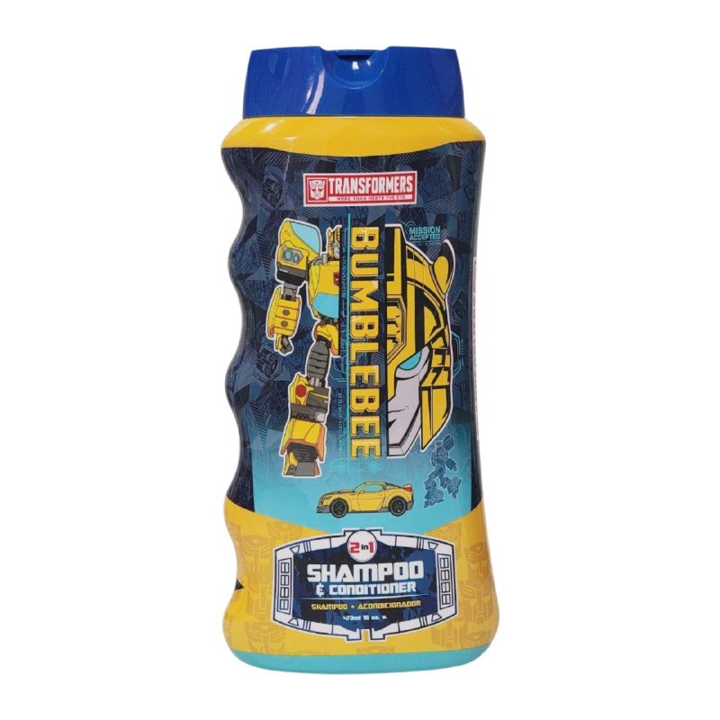 SHAMPOO PARA EL CABELLO Y ACONDICIONADOR 2 EN 1 CON TEMATICA DE BUMBLEBEE TRANSFORMERS 473ML