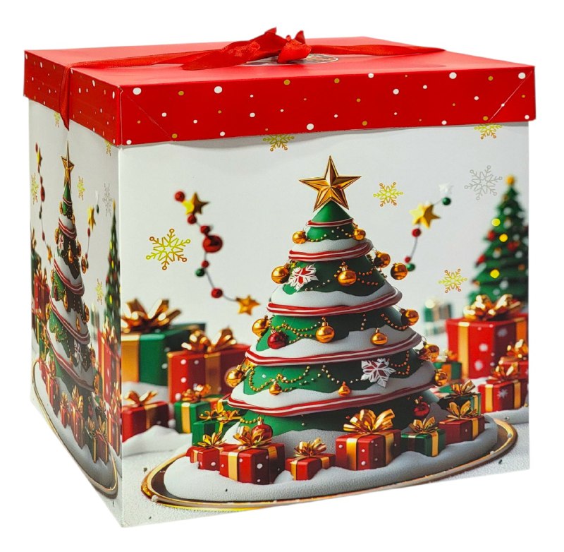 CAJA DE REGALO NAVIDEÑA EXTRA GRANDE 30X30CM