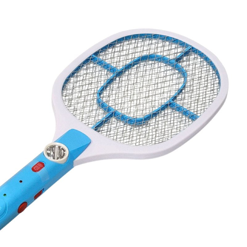 RAQUETA MATA MOSQUITOS ELECTRICA CON ALTA ENERGIA PARA ELIMINAR INSECTOS ZANCUDOS DE FORMA EFECTIVA Y RAPIDA, CON ENCHUFE PLANO PARA RECARGARLA GECKO