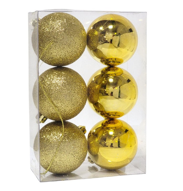 DECORACION ADORNO NAVIDEÑO PAQUETE DE 6 BOLAS DECORATIVAS, 6 CM 37X60X71 IDEALES PARA DARLE UN TOQUE UNICO A TU ARBOL DE NAVIDAD