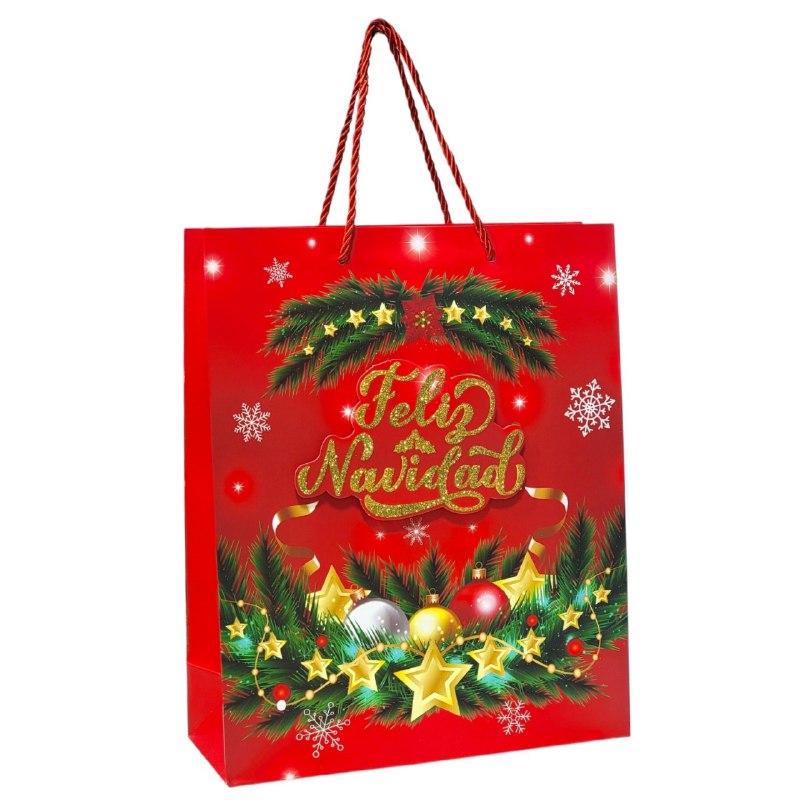BOLSA DE REGALO NAVIDEÑA MEDIANA 26X32X10CM