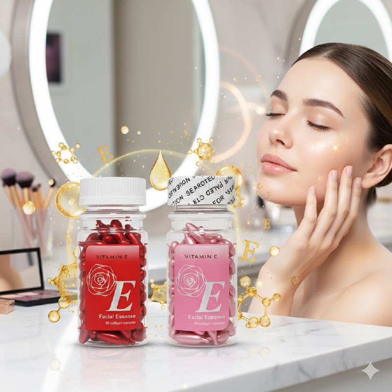 SUERO FACIAL EN CAPSULAS DE ESENCIA DE VITAMINA E SUAVIZANTE, DEJA LA PIEL SUAVE, TERSA Y RADIANTE ANTIENVEJECIMIENTO FACIAL ESSENSE