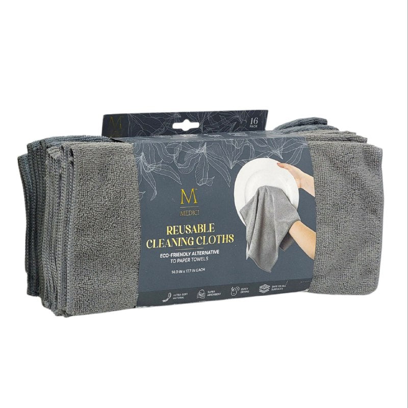 TRAPO DE MICROFIBRA MULTIUSOS EN PAQUETE DE 16 PIEZAS MEDICI 35X45CM