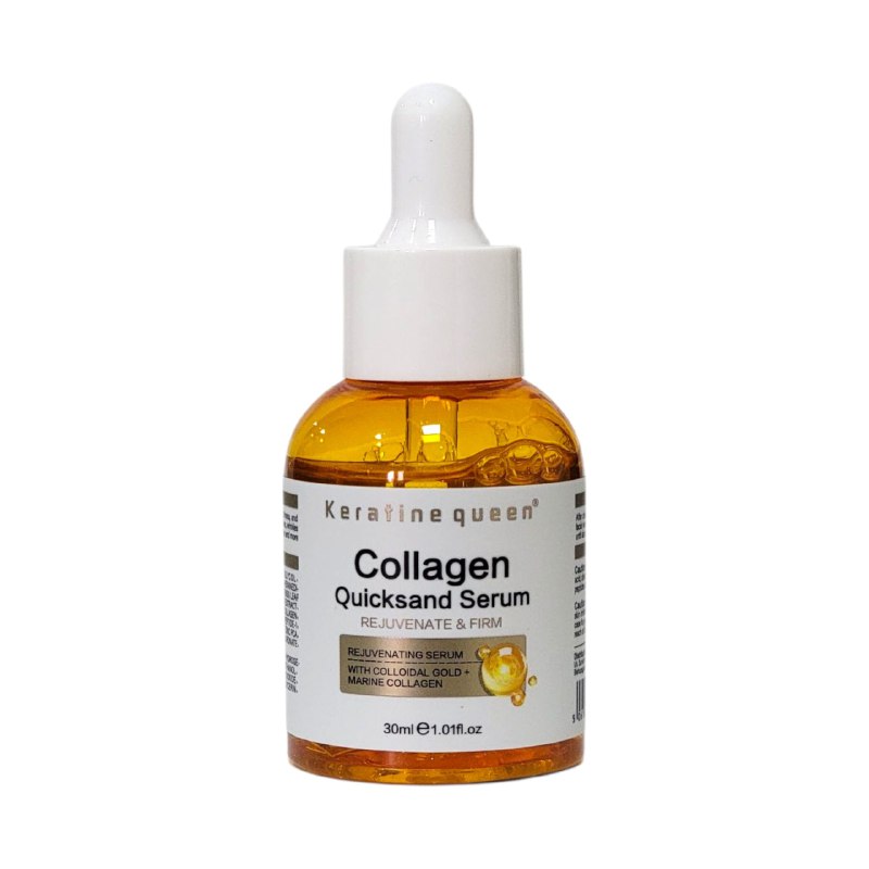 SUERO FACIAL DE COLAGENO REJUVENECEDOR Y REAFIRMANTE 30ML, QUE ILUMINA Y MEJORA LA OPACIDAD DE LA PIEL, REDUCE LAS LINEAS FINAS Y ARRUGAS Y SIGNOS DE ENVEJECMIENTO DEJANDO LA PIEL SUAVE Y TERSA KERATINE QUEEN