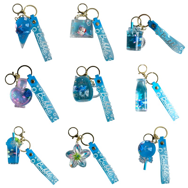 LLAVEROS DE ARENA MOVEDIZA LIQUIDA, 6 ESTILOS DISPONIBLES