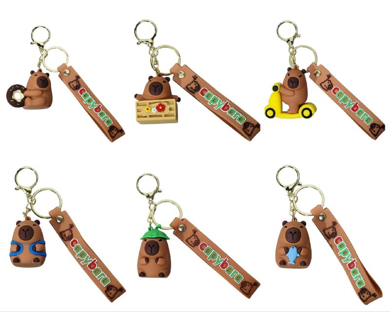 LLAVEROS DE CAPIBARA,CAPYBARA, 6 ESTILOS DISPONIBLES