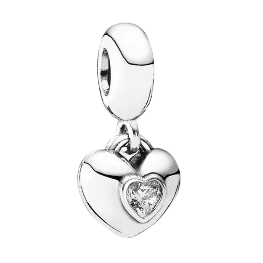 PCHARM1968 COLGANTE DE CORAZON CON PIEDRA EN MEDIO