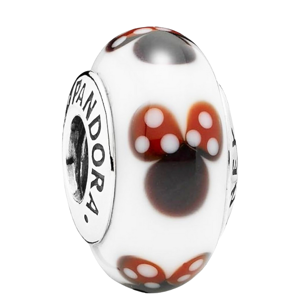 PCHARM948 CRISTAL DE MURANO BLANCO CON CABEZA DE MINNIE MOUSE