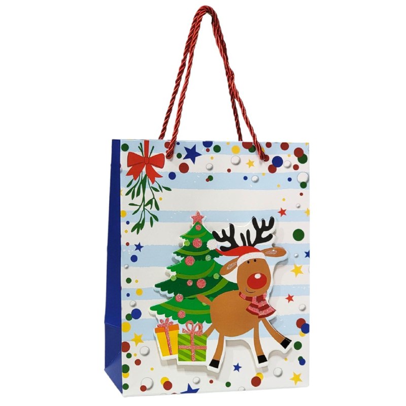 BOLSA DE REGALO NAVIDEÑA PAQUEÑA 18X23X10CM