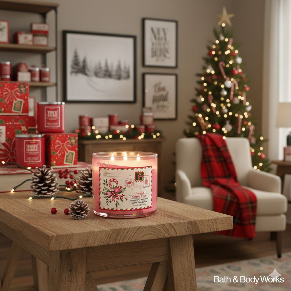 VELA AROMATICA BATH & BODY WORKS CRUSHED CANDY CANE 411G