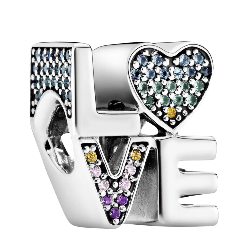 PCHARM975 FRASE AMOR CON CIRCONES DE COLORES AMOR SAN VALENTIN