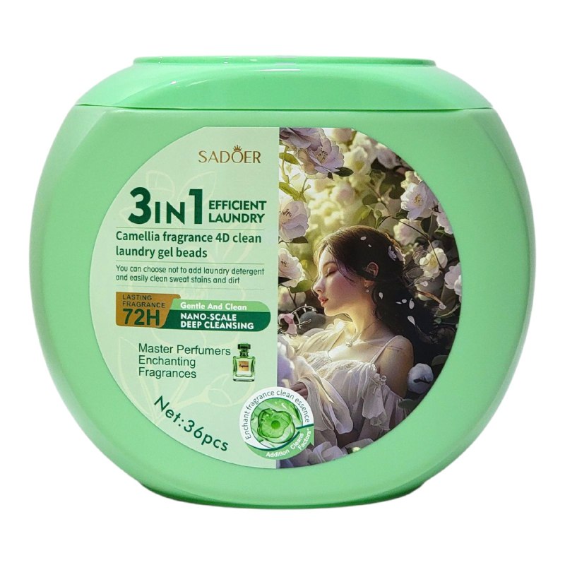 DETERGENTE EN CAPSULAS 3 EN 1 CON AROMA DE CAMELIA 36UND SADOER