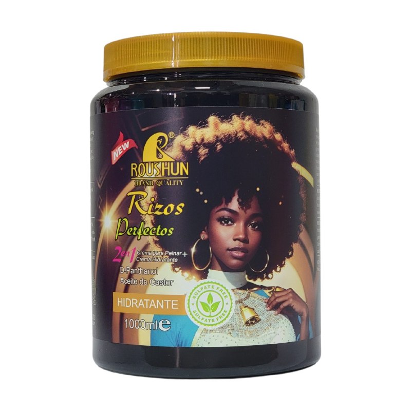 CREMA PARA PEINAR 2 EN 1 HIDRATANTE RIZOS PERFECTOS ROUSHON 1000ML