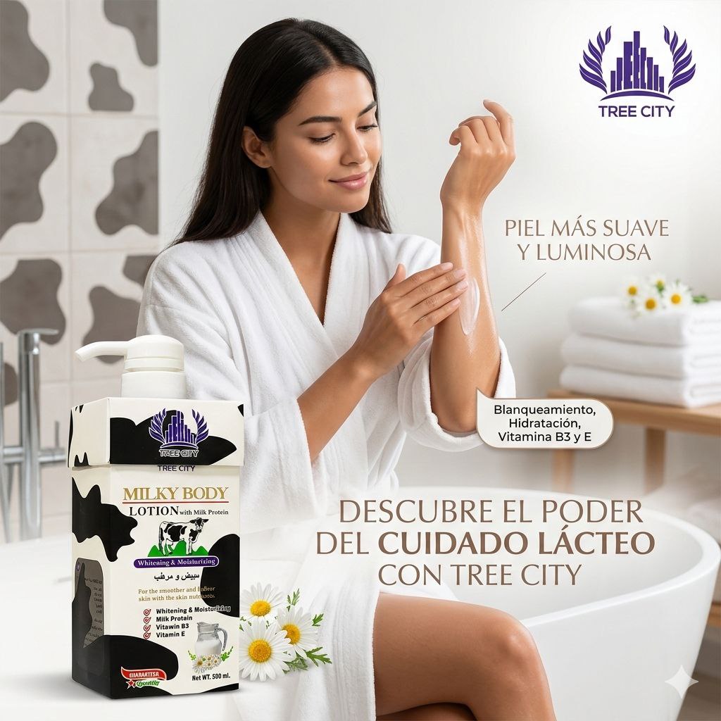 CREMA CORPORAL CON PROTEINA DE LECHE HIDRATA RAPIDAMENTE TREE CITY 500ML