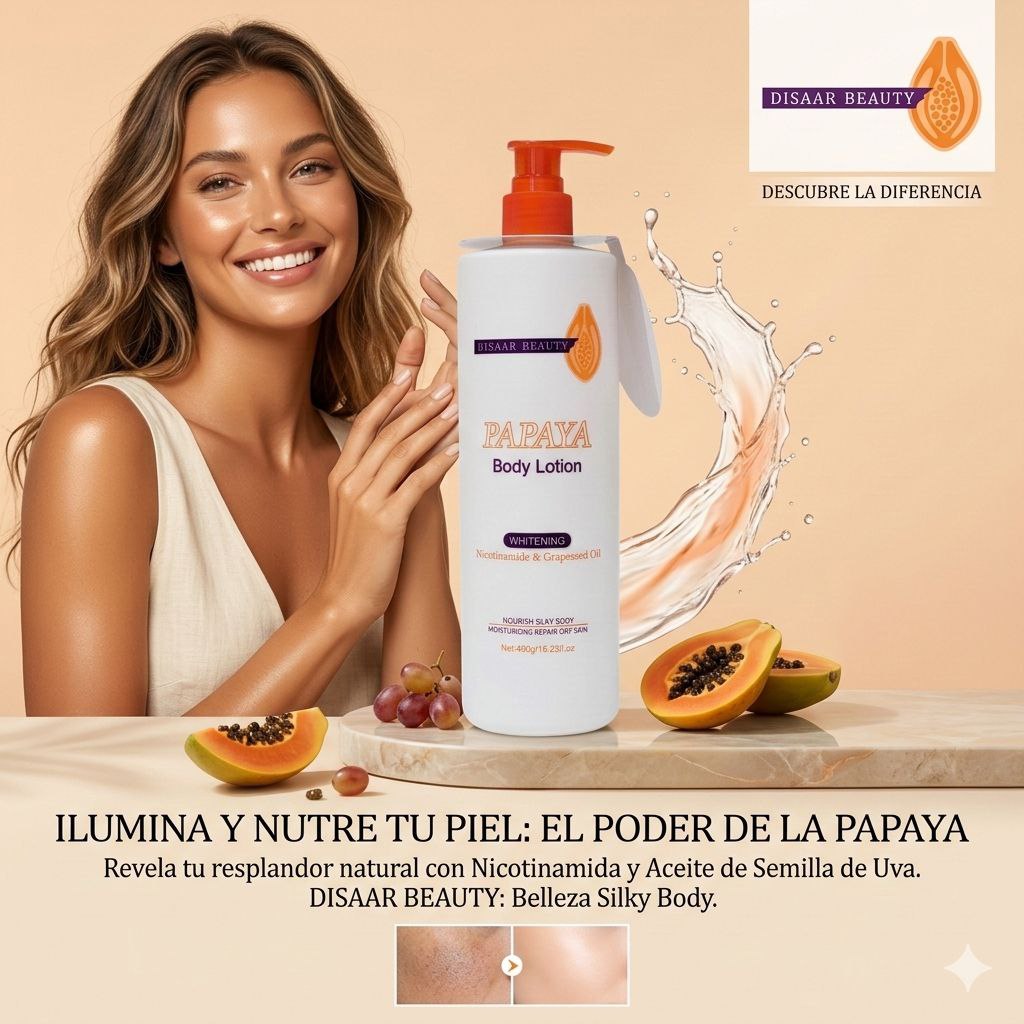 CREMA CORPORAL HIDRANTE Y EXFOLIANTE CON EXTRACTO DE PAPAYA DISAAR 480G