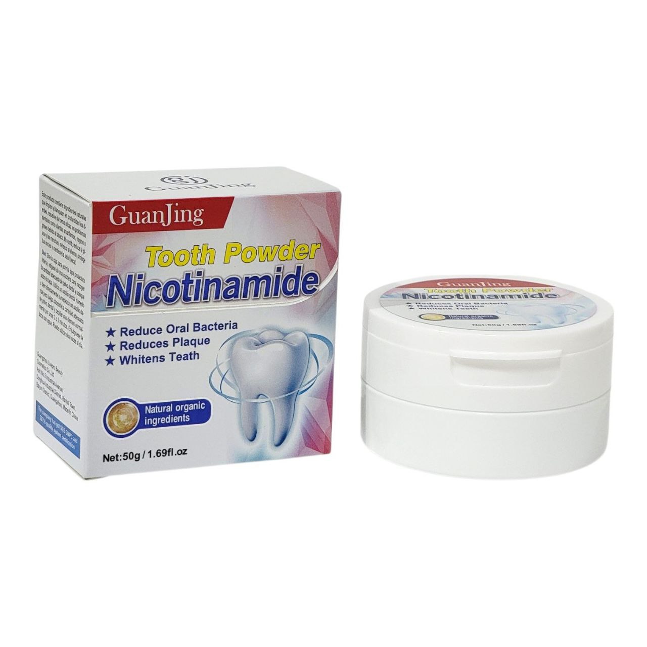 POLVO DENTAL BLANQUEADOR CON NICOTINAMIDA GUANJING 50G