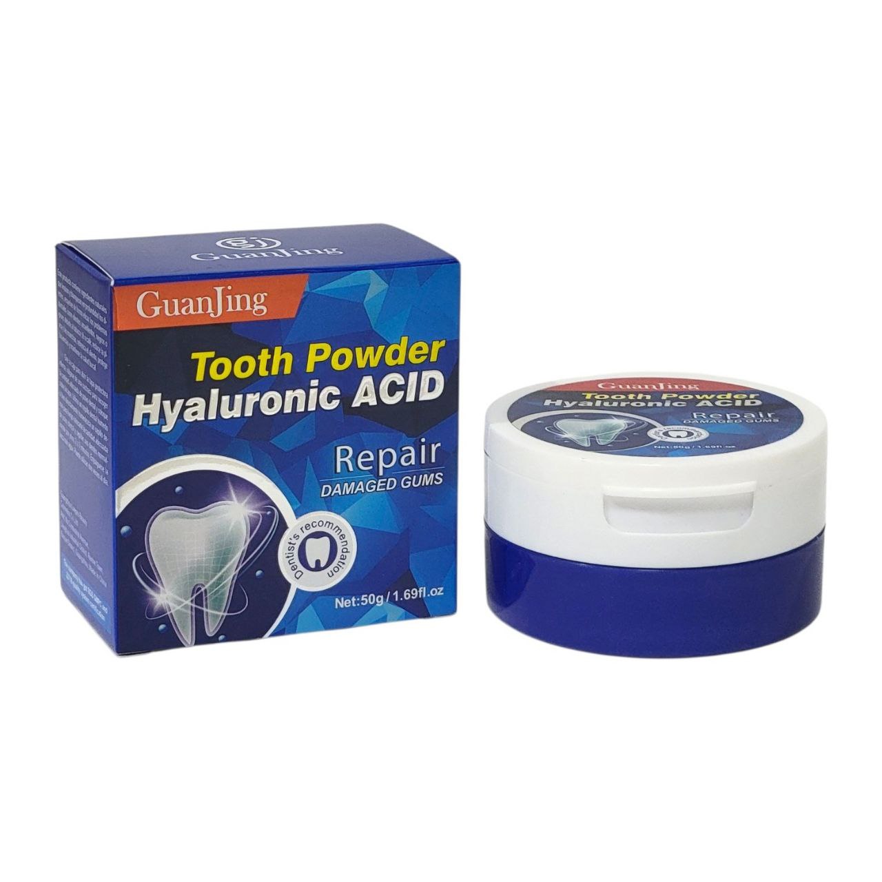 POLVO DENTAL REGENERADOR Y ANTIMANCHAS CON ACIDO HIALURONICO GUANJING 50G