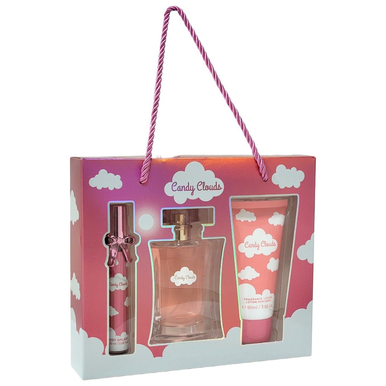 SET DE PERFUME MYSTICAL CANDY CLOUDS 3PCS (M) (AROMA SIMILAR A ARIANA GRANDE CLOUD PINK)