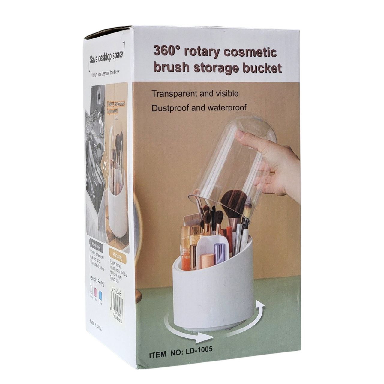 ORGANIZADOR DE BROCHAS DE MAQUILLAJE GIRATORIO LD-1005 12X23CM