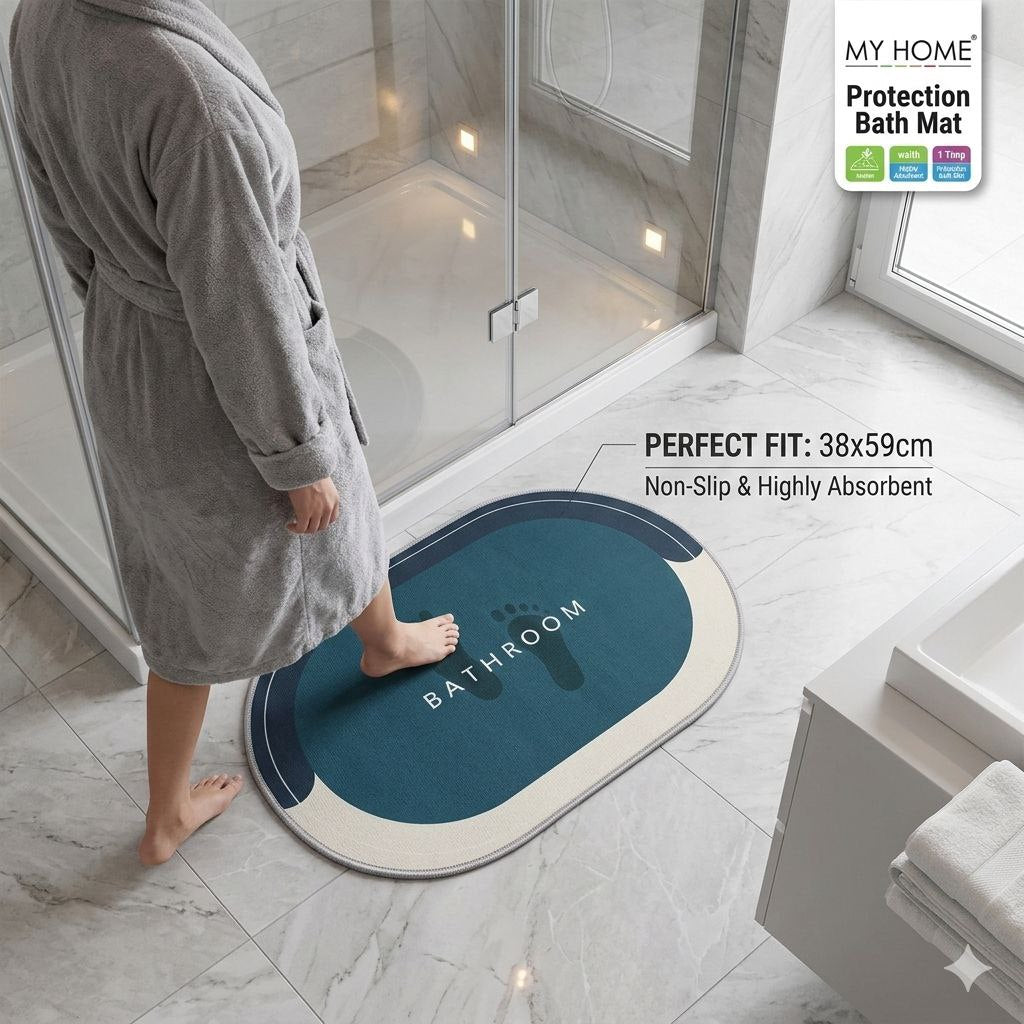 ALFOMBRA DE BAÑO ANTIDESLIZANTE MY HOME 39X49CM