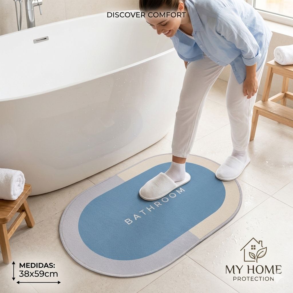 ALFOMBRA DE BAÑO ANTIDESLIZANTE MY HOME 39X49CM