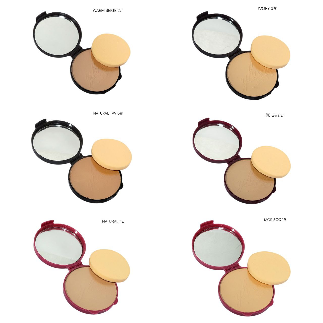 POLVO COMPACTO 6 TONOS YH BEJA COSMETICS