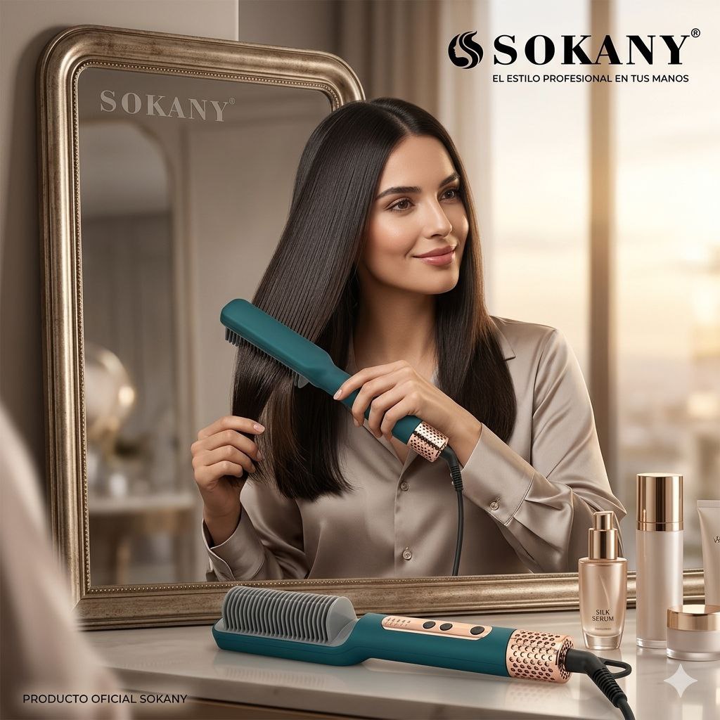 CEPILLO ALISADOR DE CABELLO DE ALTA POTENCIA IONICO MODELO SK-1008 SOKANY 30CM