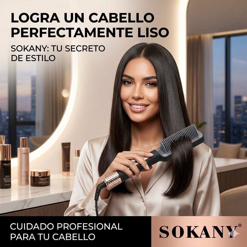 CEPILLO ALISADOR DE CABELLO DE ALTA POTENCIA IONICO MODELO SK-1008 SOKANY 30CM