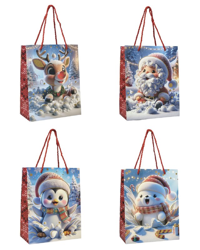 BOLSA DE REGALO NAVIDEÑA PEQUEÑA 18X23X10CM