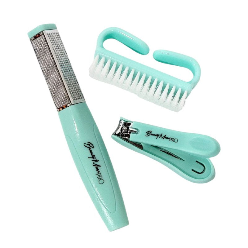 SET MANICURE, PEDICURA 3 EN 1, DEJA LA PIEL SUAV Y TERSA EN SOLO UNOS PASOS, ACERO INOXIDABLE BEAUTY MURE PRO